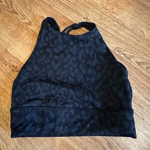 Lululemon Energy High Neck Longline Bra leopard print